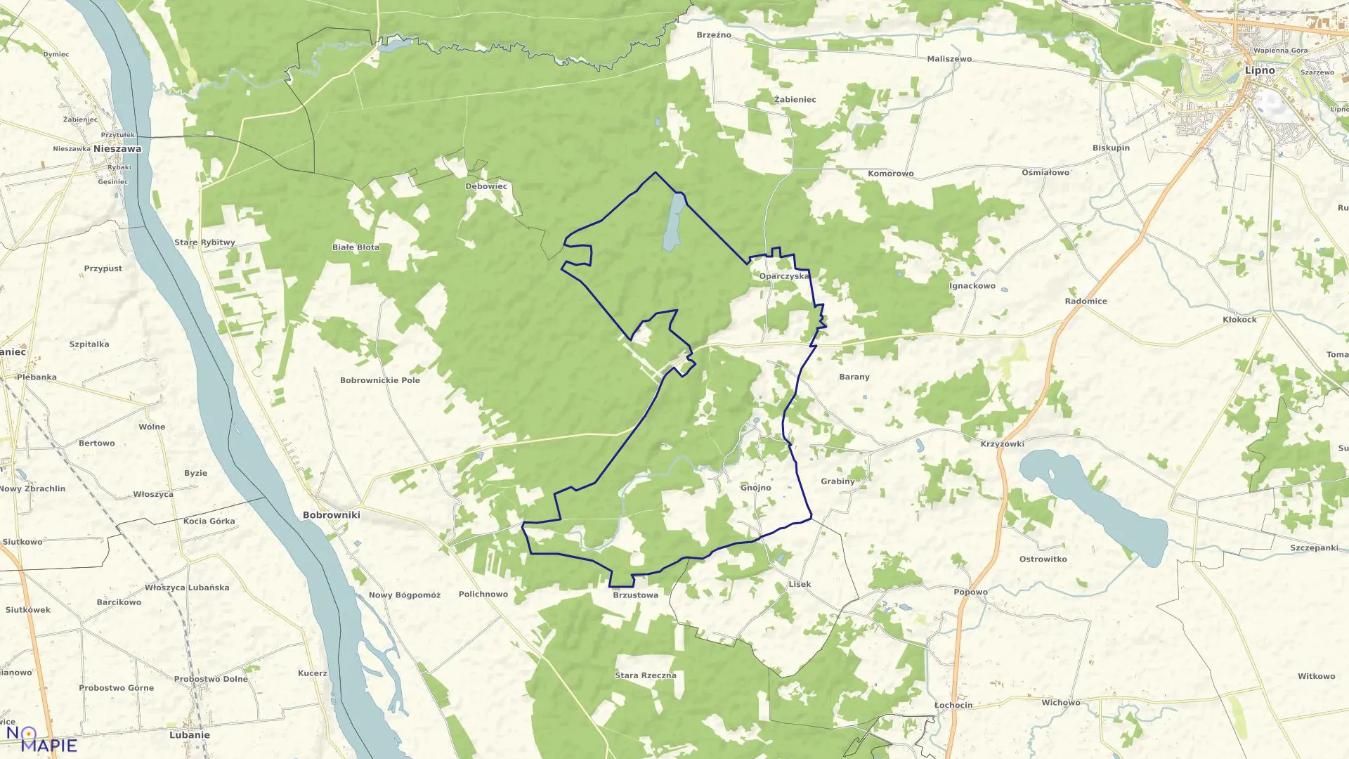 Mapa obrębu GNOJNO gmina Bobrowniki powiat lipnowski