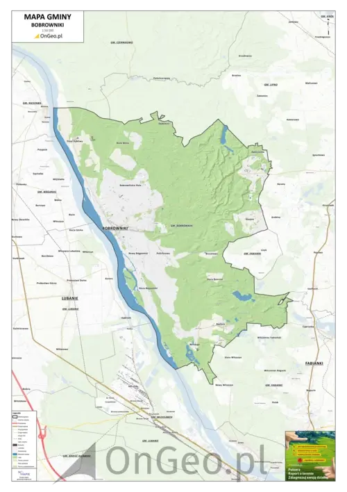 Mapa gminy Bobrowniki